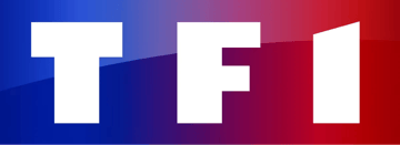 Logo TF1, première chaîne de télévision d'Europe, cliente de SHUNPO sur ses dispositifs digitaux à fort trafic.